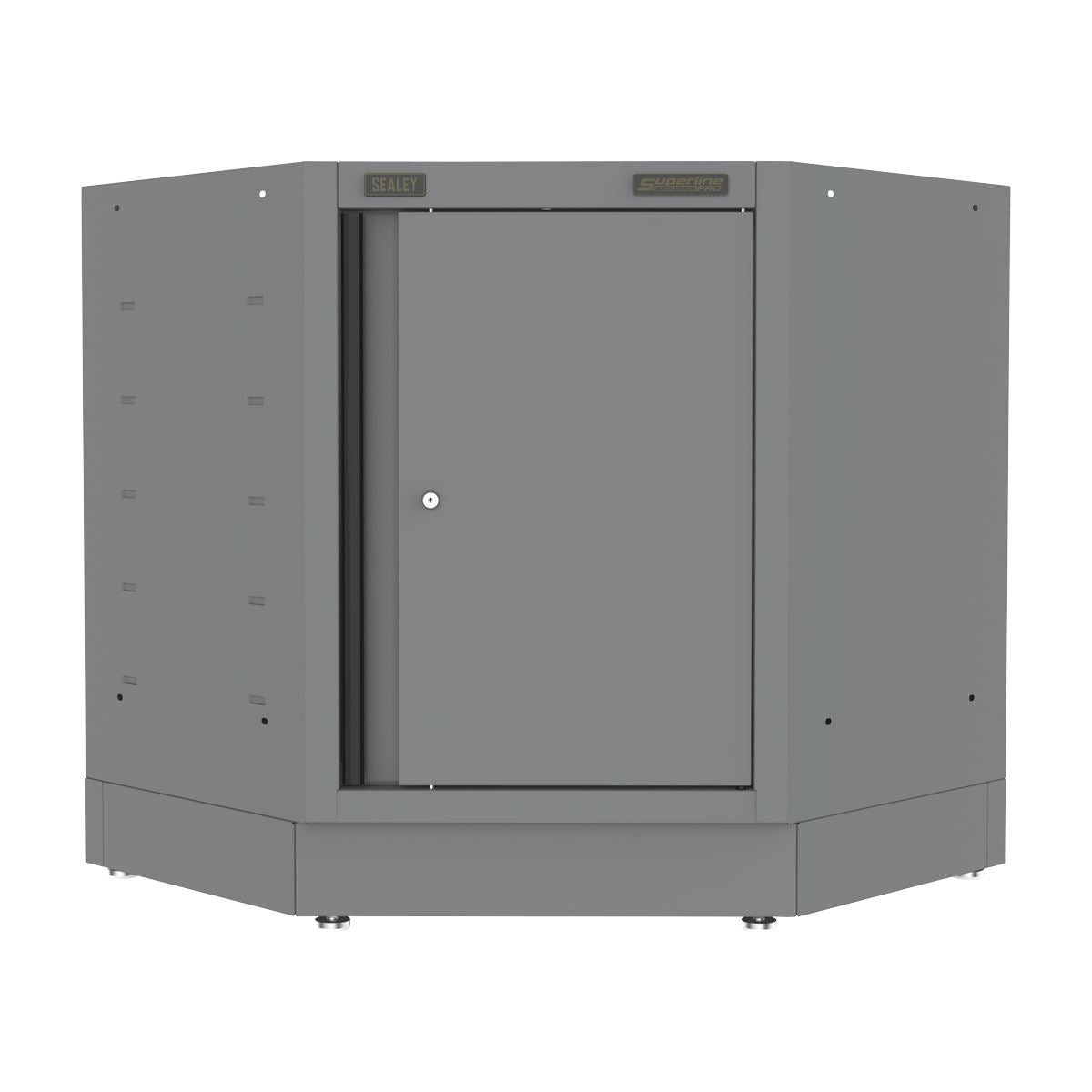 Sealey Superline PRO® Black Edition Modular Corner Floor Cabinet 860mm  White Rose Tools