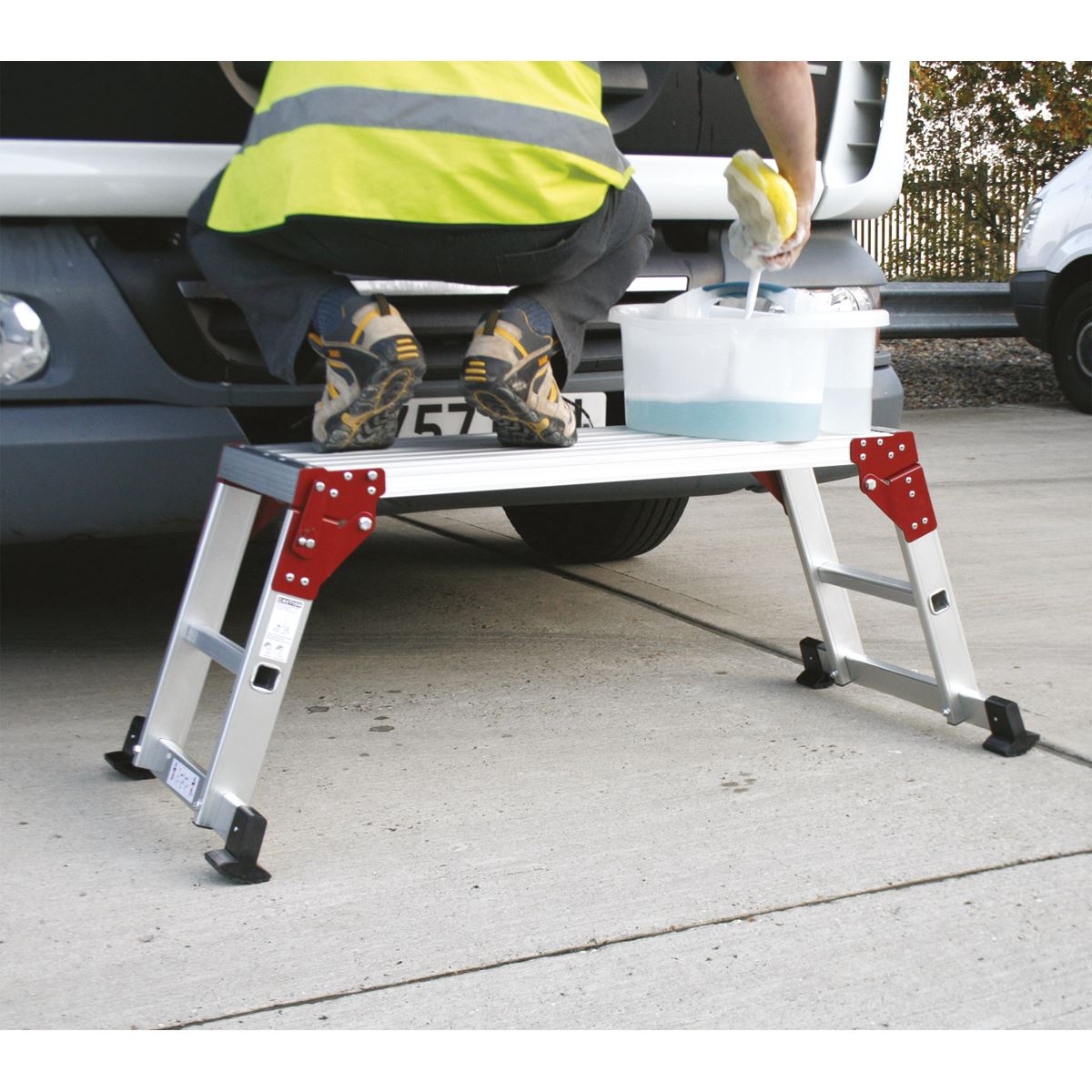 Sealey Aluminium Folding Platform 2-Tread EN 131-4 