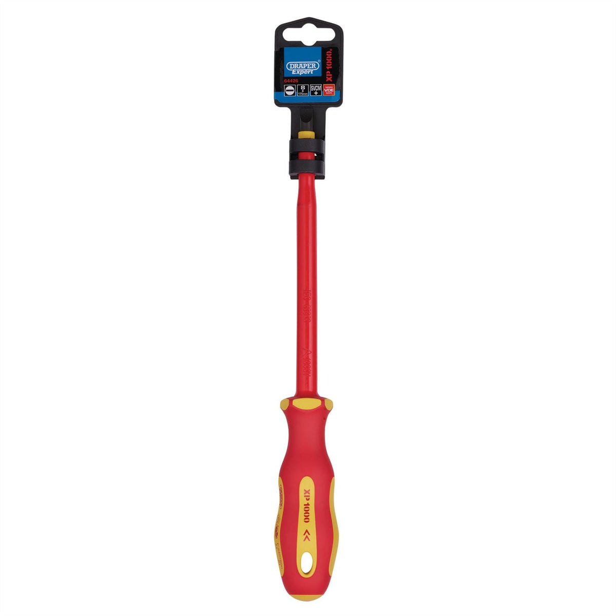 Draper XP1000 VDE Plain Slot Screwdriver 8 x 175mm 64426  White Rose Tools