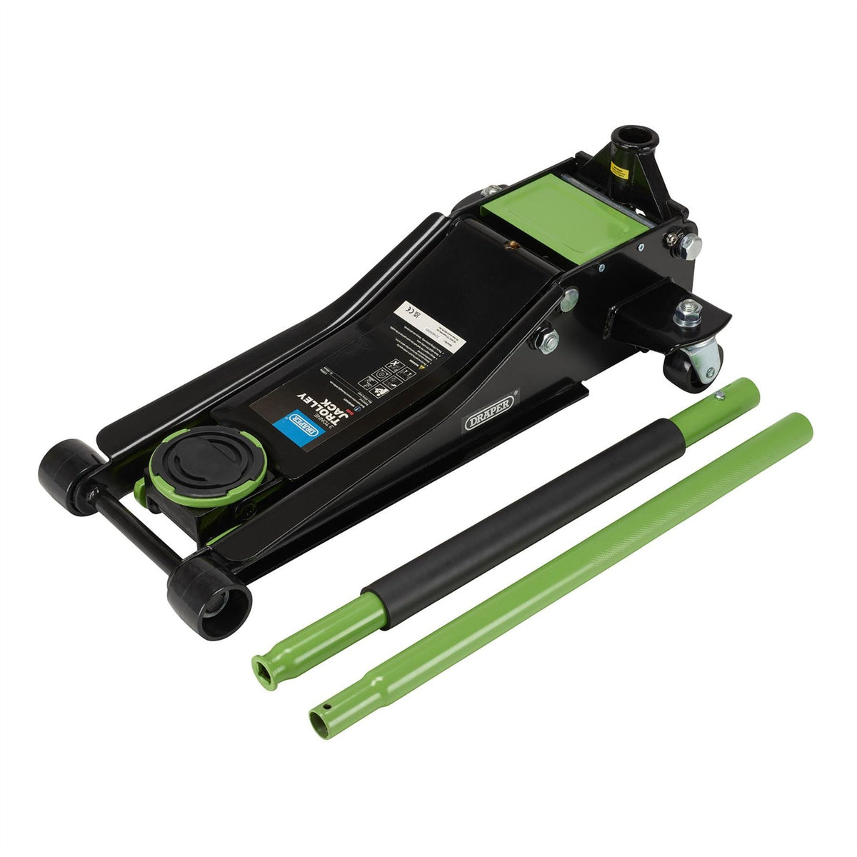 Draper Trolley Jack 3 Tonne Green 28485  White Rose Tools