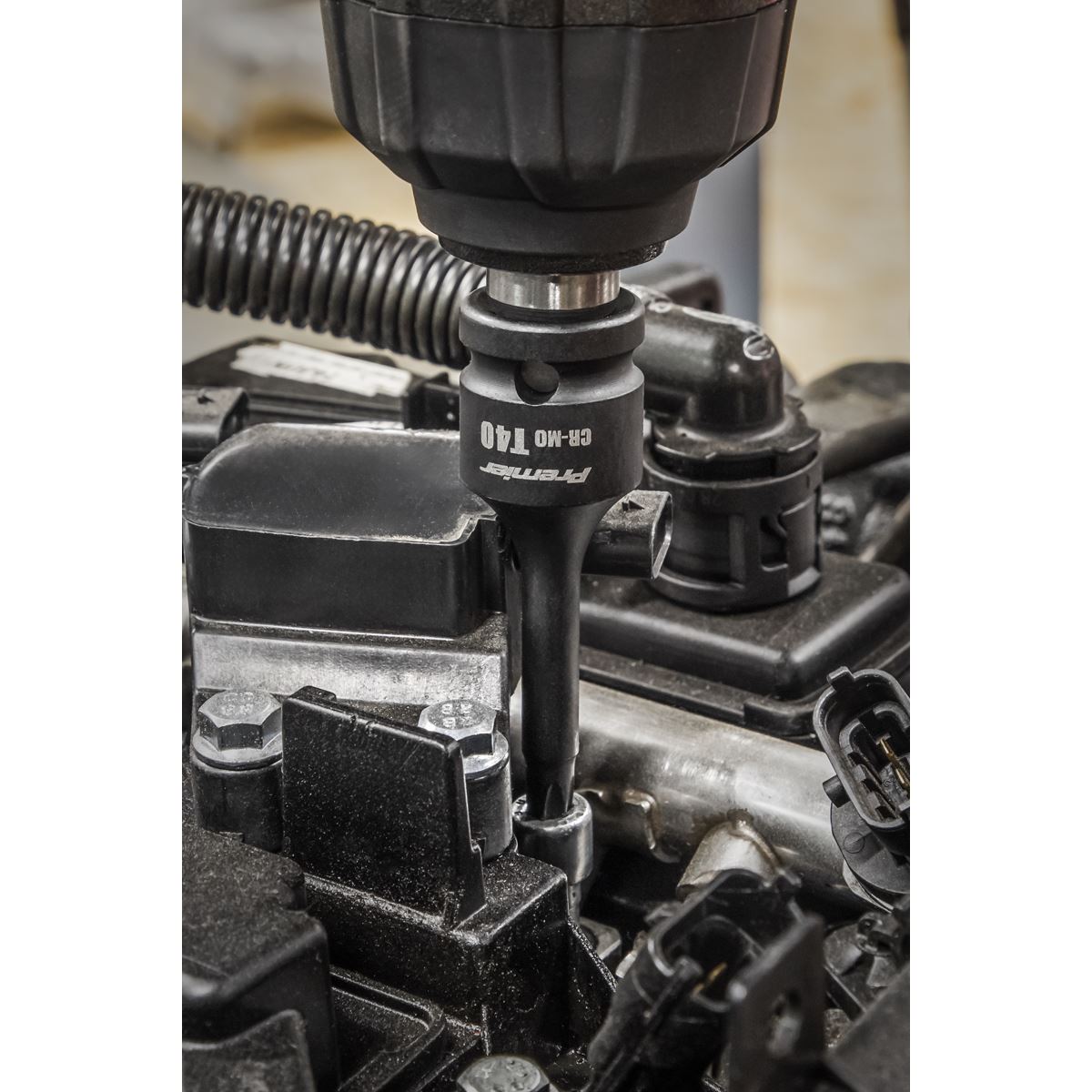 Sealey Premier Hex/TRX-Star*/Spline Impact Socket Bit Set 1/2"Sq Drive 24pc  White Rose Tools