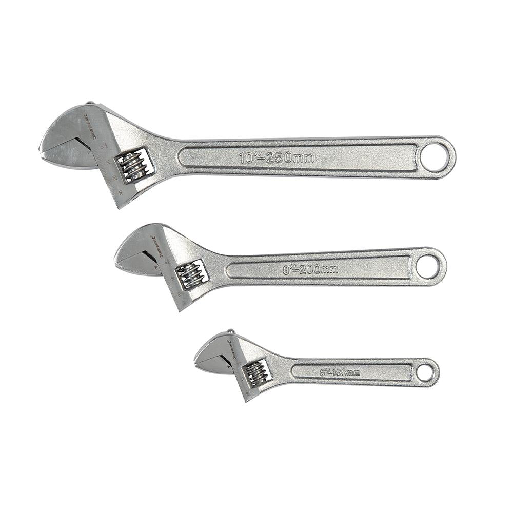 Silverline Adjustable Wrench Set 3pce 150, 200 & 250mm WR03