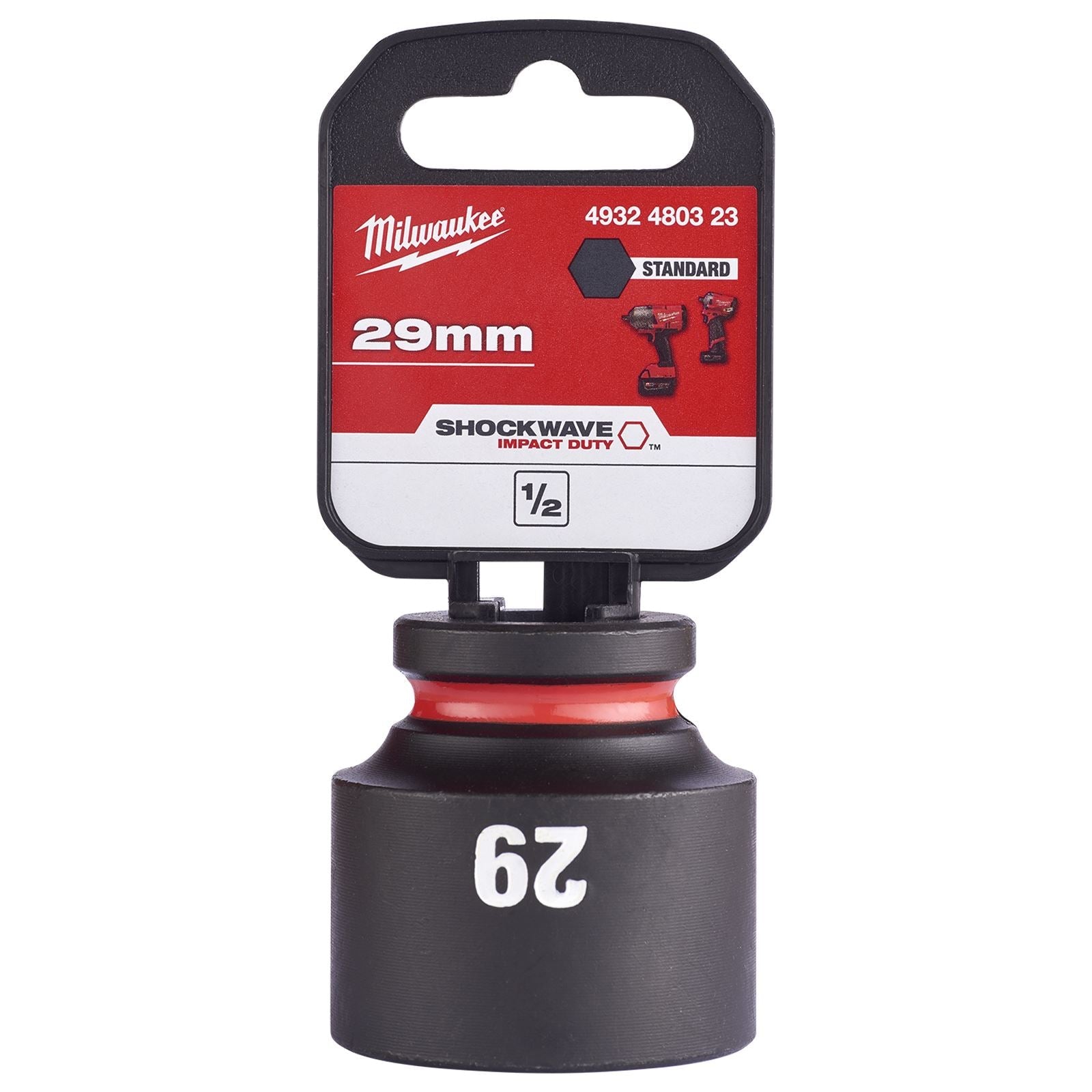 Milwaukee Impact Sockets Standard 1/2" Drive 8-32mm SHOCKWAVE Impact Duty 
