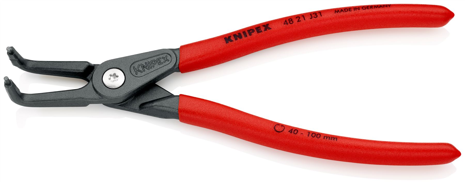 KNIPEX Precision Circlip Pliers for Internal Circlips in Bore Holes 90° Angled 210mm 2.3mm Diameter Tips 40 21 J31