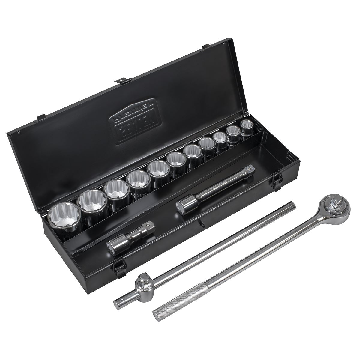Sealey Premier Socket Set 15pc 3/4"Sq Drive 12-point WallDrive®  White Rose Tools