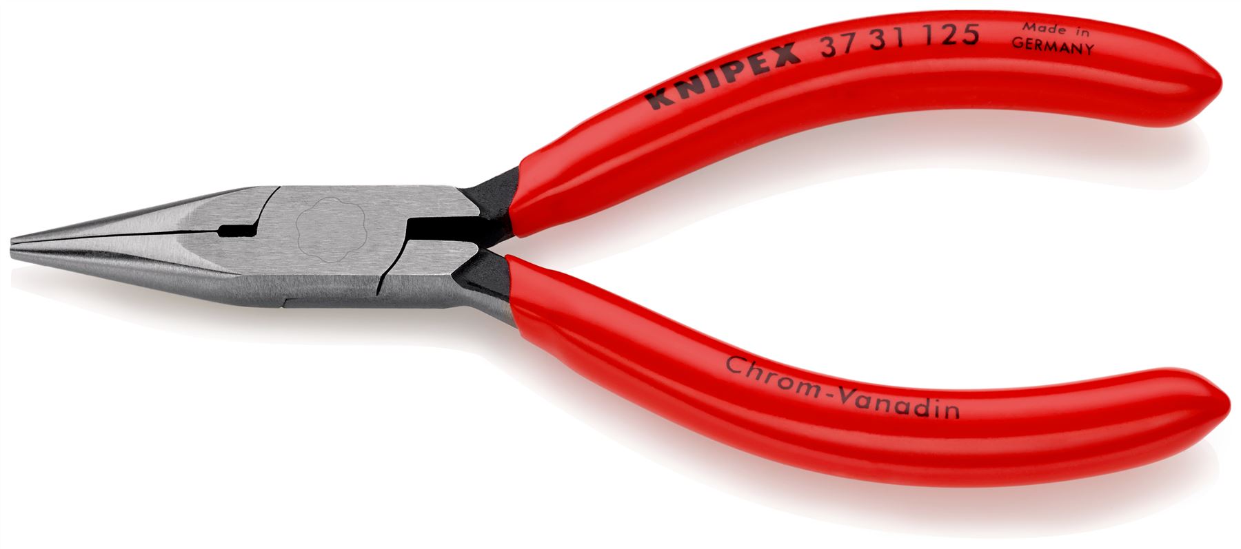 KNIPEX Flat Nose Pliers for Precision Mechanics 125mm Plastic Coated 37 31 125
