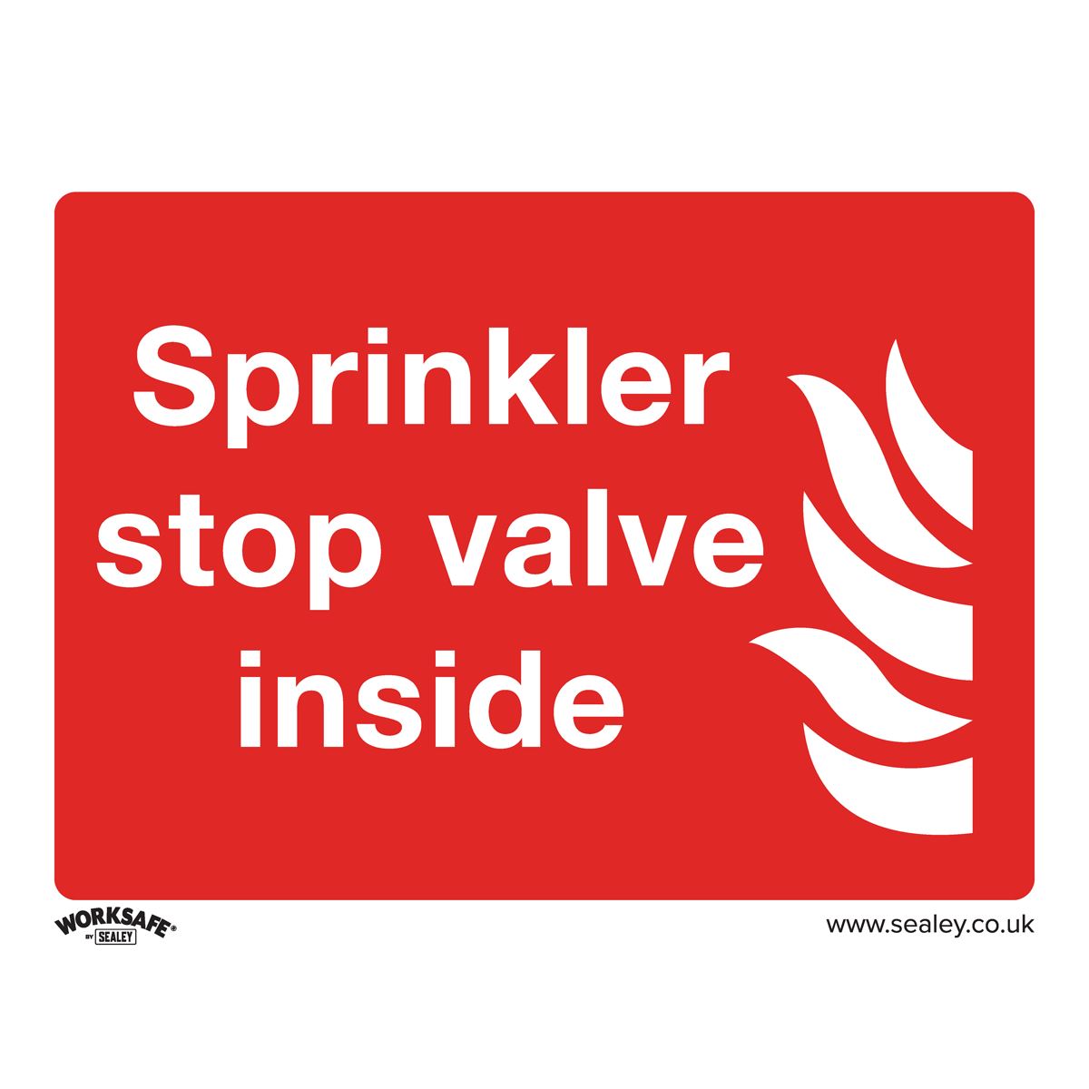 Worksafe by Sealey Safe Conditions Safety Sign - Sprinkler Stop Valve - Self-Adhesive Vinyl