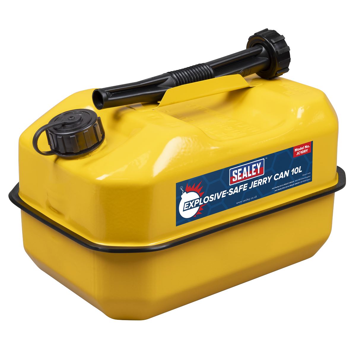 Sealey Explosive-Safe Jerry Can 10L - Yellow  White Rose Tools