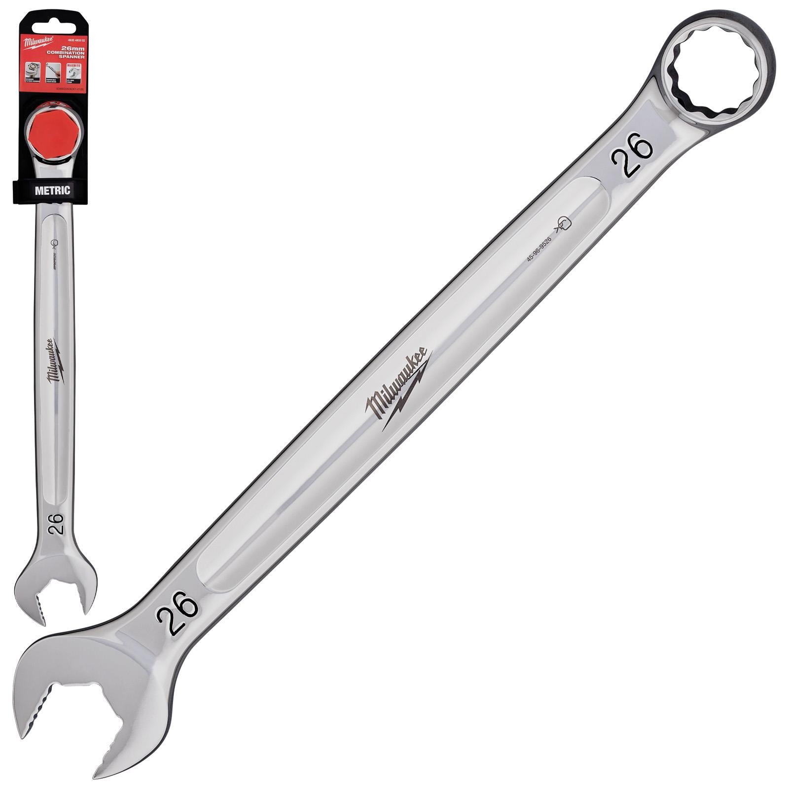 Milwaukee Combination Spanner MAX BITE Open End Ring Spanners - Choose Size