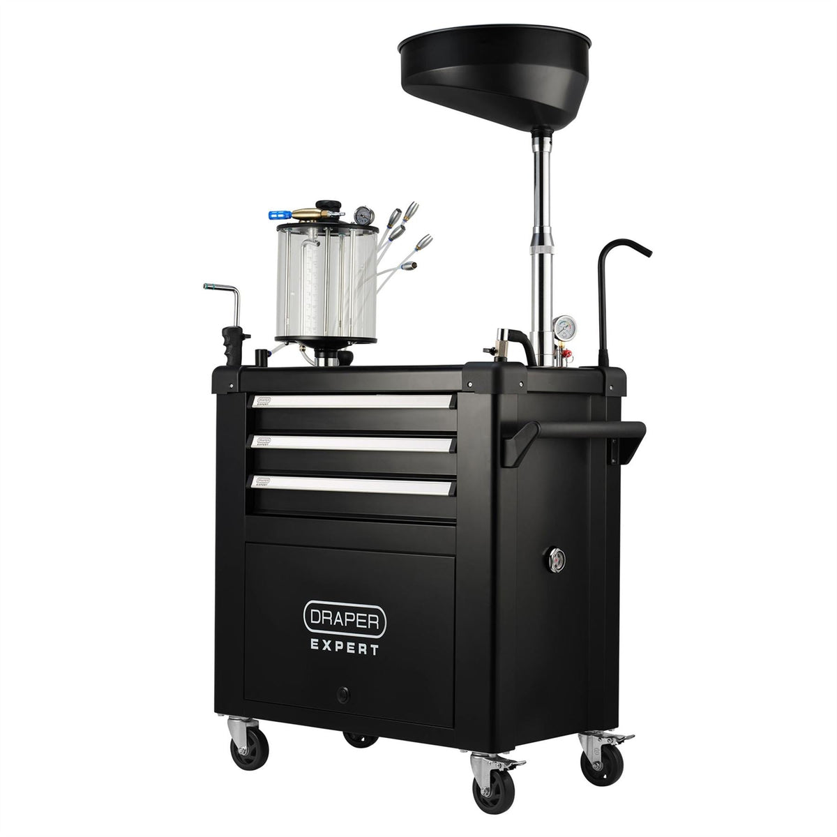Draper Expert Mobile Oil Service Station & Chamber and Oil Drain Pan 30205  White Rose Tools