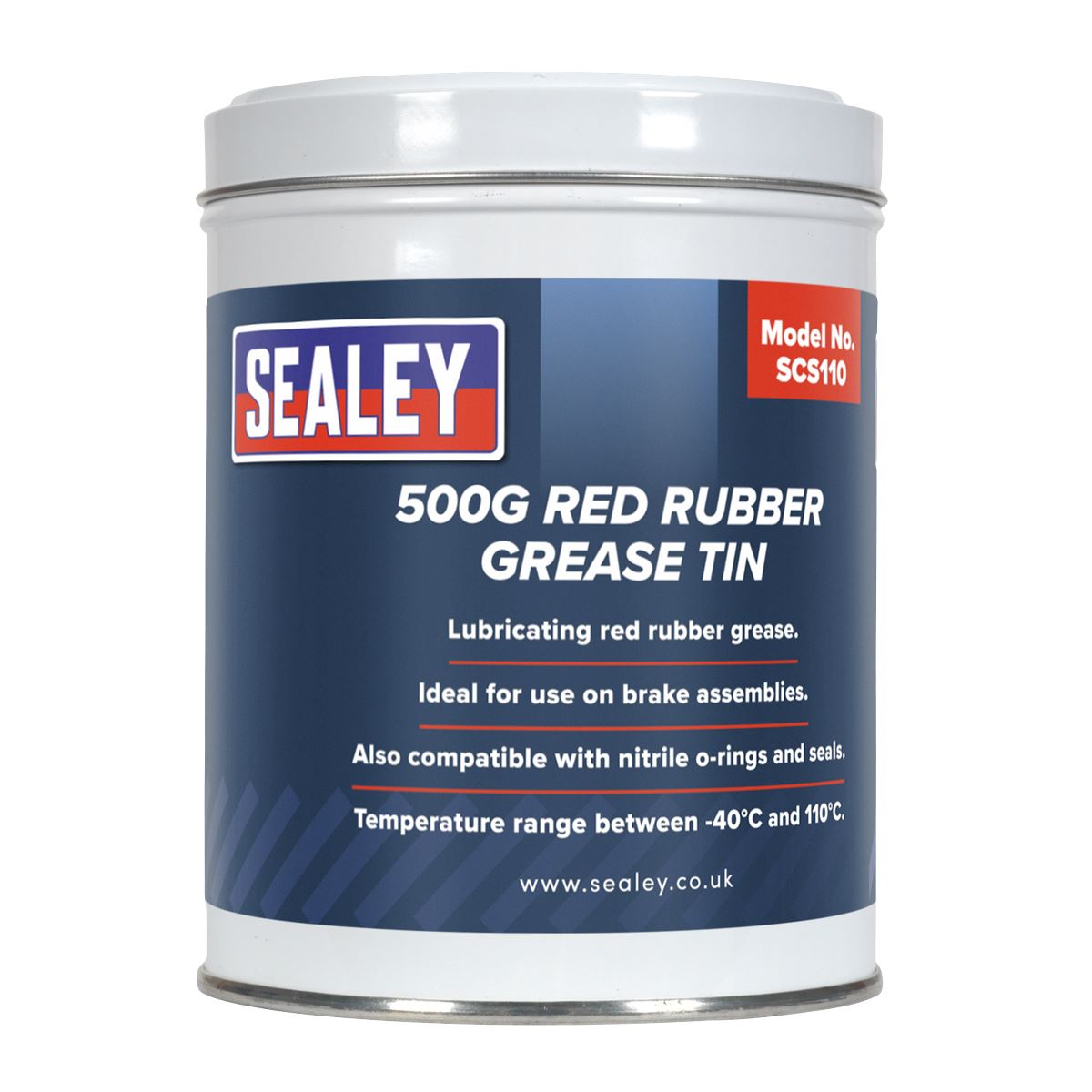 Sealey Red Rubber Grease 500g Tin 