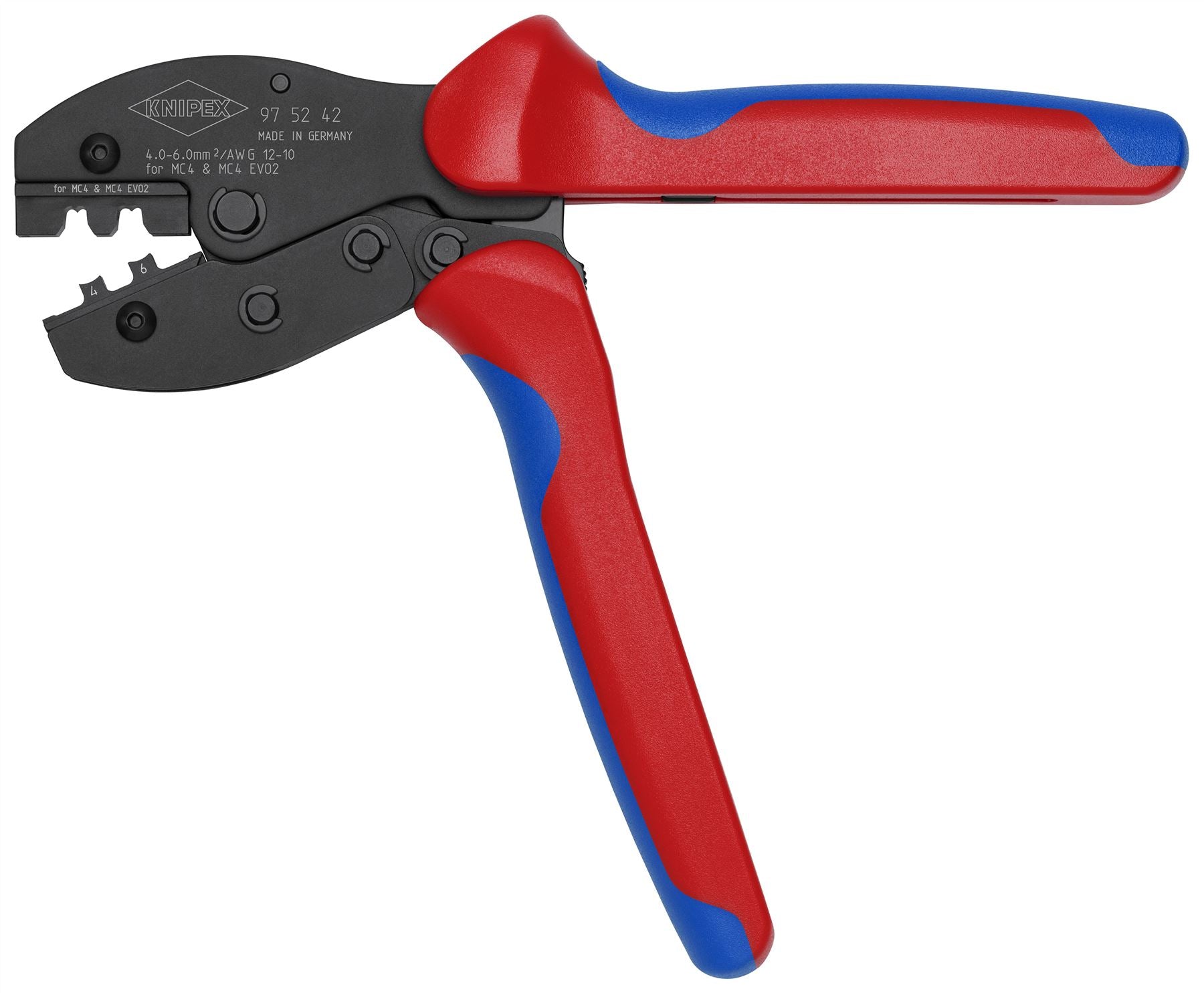 KNIPEX PreciForce Crimping Pliers for MC4/MC4 EVO 2 Connectors with Multi Component Handles 220mm 97 52 42