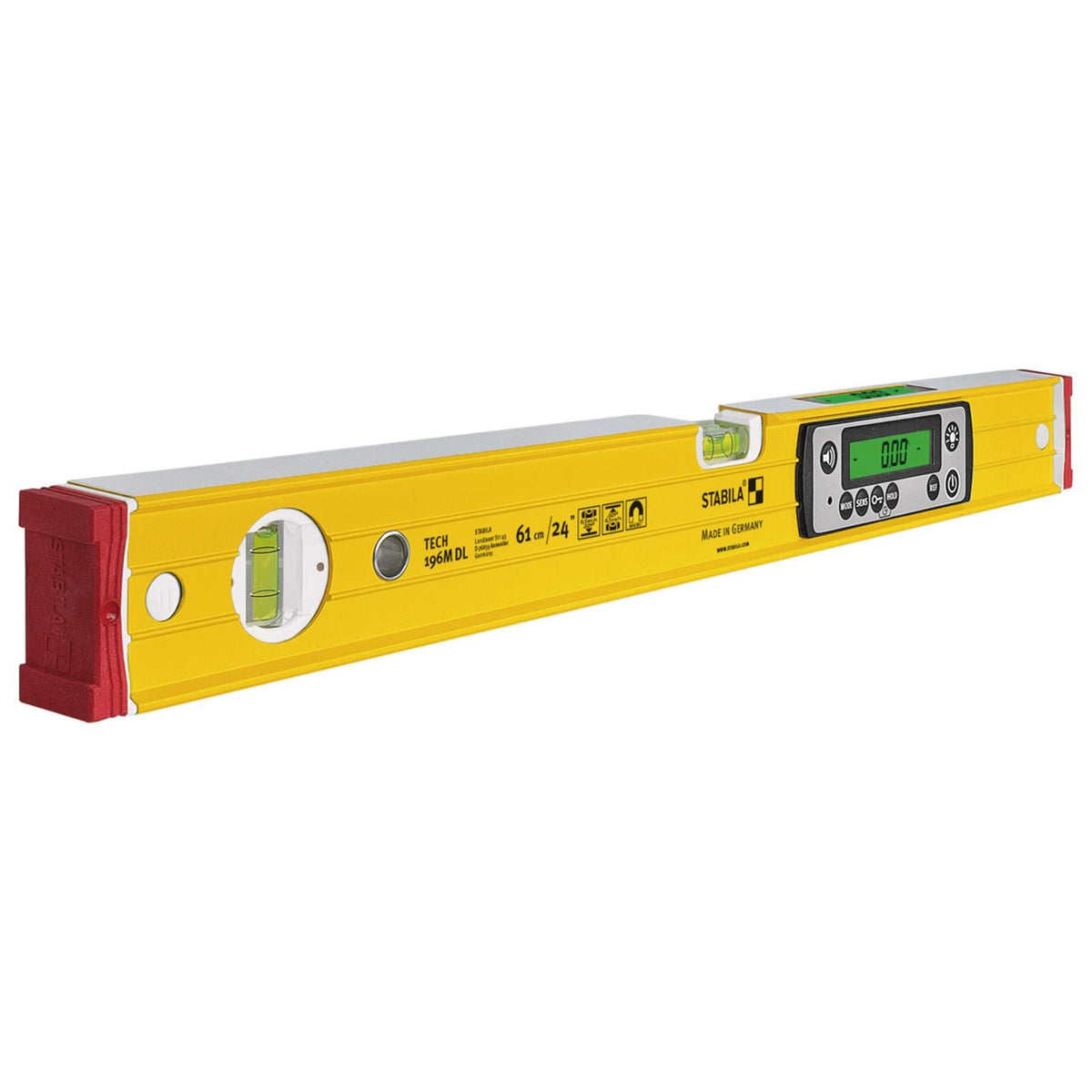 STABILA Type 196M DL Magnetic Digital Spirit Level Waterproof 61cm 19823  White Rose Tools