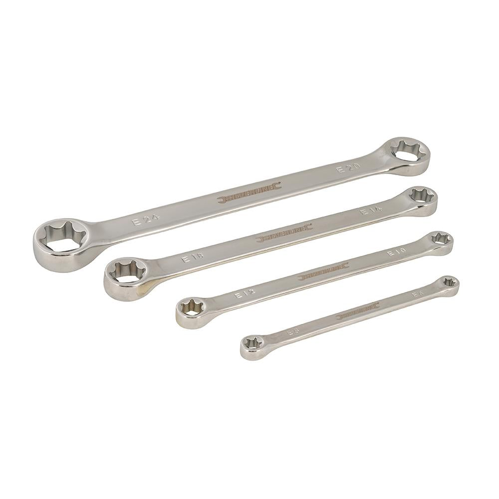 Silverline 4 Piece Trx Spanner Set E6-E24 High Torque Mechanic