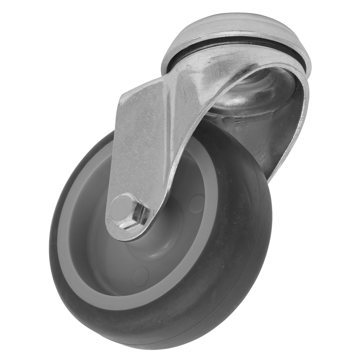 Sealey Medium-Duty Thermoplastic Bolt Hole Swivel Castor Wheel Ø75mm - Trade 