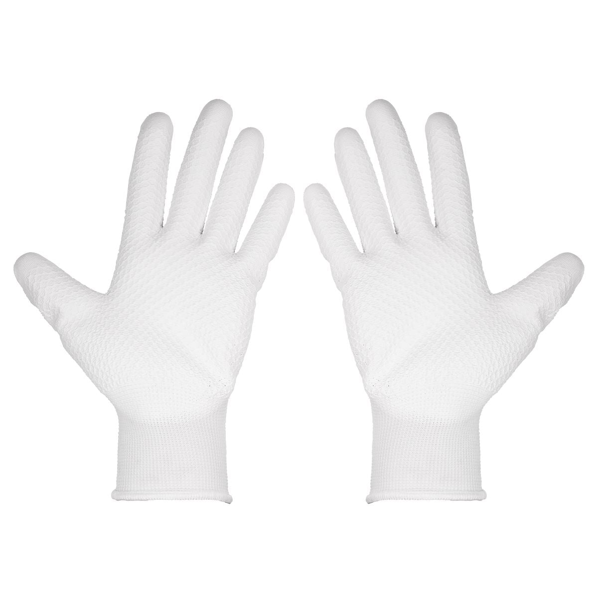 Worksafe by Sealey White Precision Grip Gloves - (Large) - Box of 120 Pairs