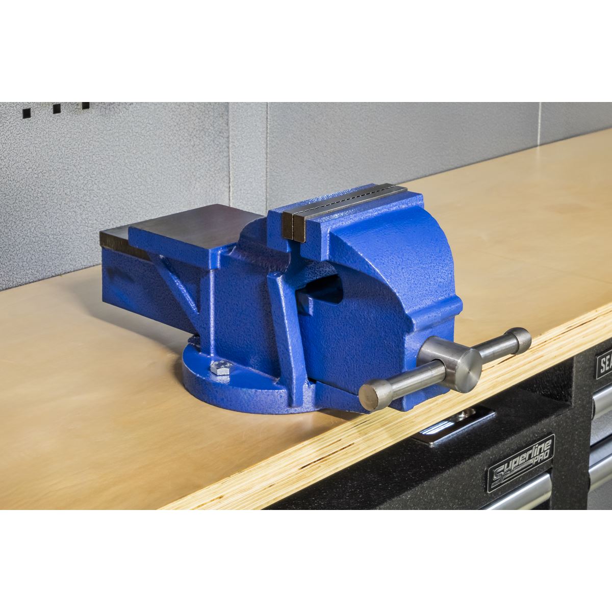 Sealey Vice 125mm Heavy Duty Fixed Base Professional Cast Iron Body