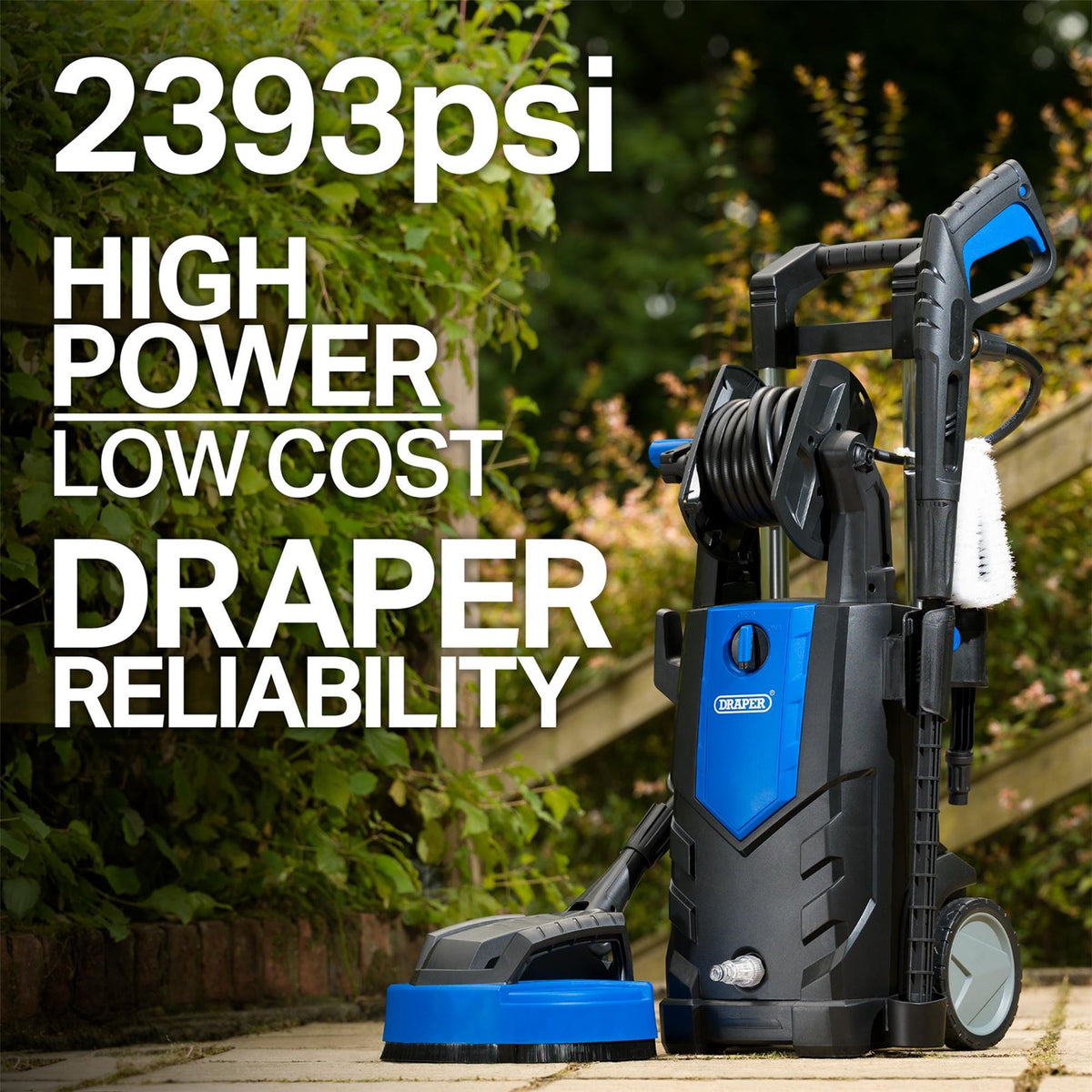 Draper 230V Pressure Washer 2100W 165bar 98678  White Rose Tools
