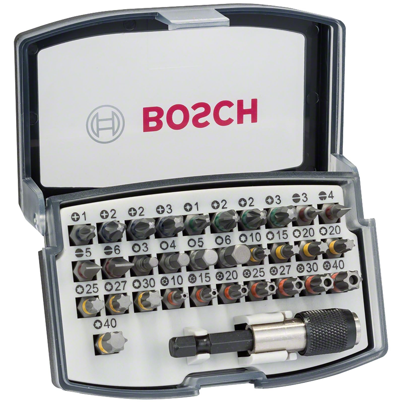 Bosch Screwdriver Bit Set 32 Piece Quick Change Bit Holder in Case 