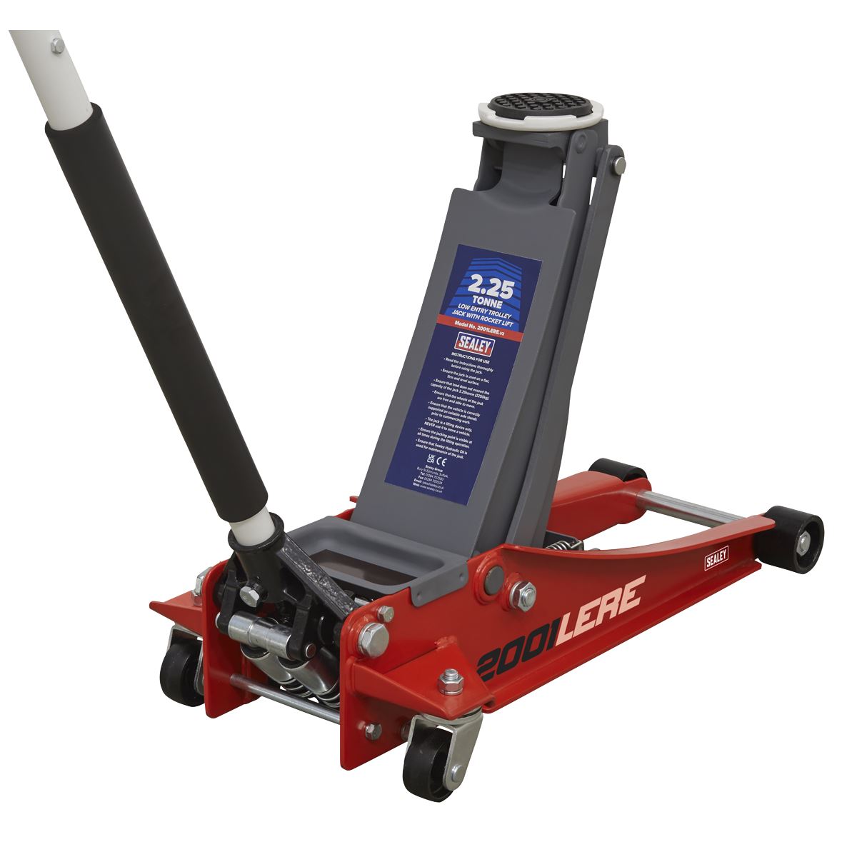 Sealey Low Profile Rocket Lift Trolley Jack 2.25 Tonne - Red 