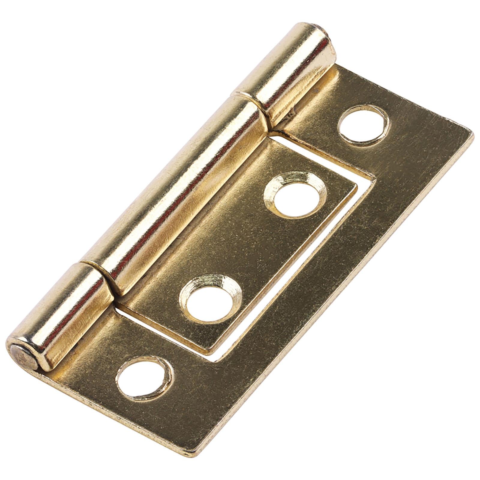 TIMCO Flush Hinge (105) for Cupboards Cabinets Doors Shutters Zinc Electro Brass White - Choose Size and Colour