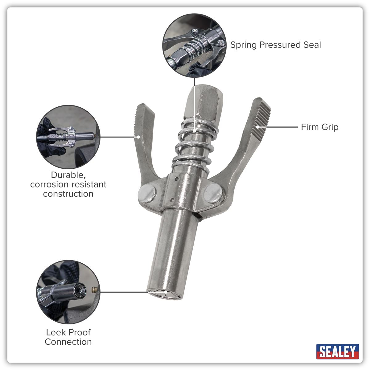Sealey Double Handle Grease Gun Coupler