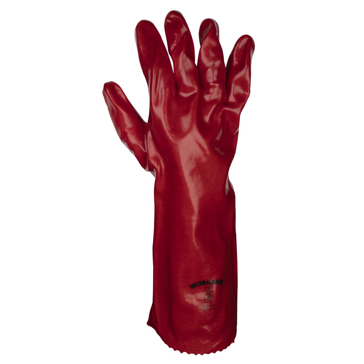 Worksafe by Sealey Red PVC Gauntlets 450mm - Pair