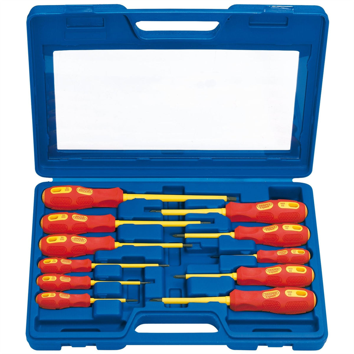 Draper Expert VDE Approved Fully Insulated Screwdriver Set (11 Piece) 69234  White Rose Tools