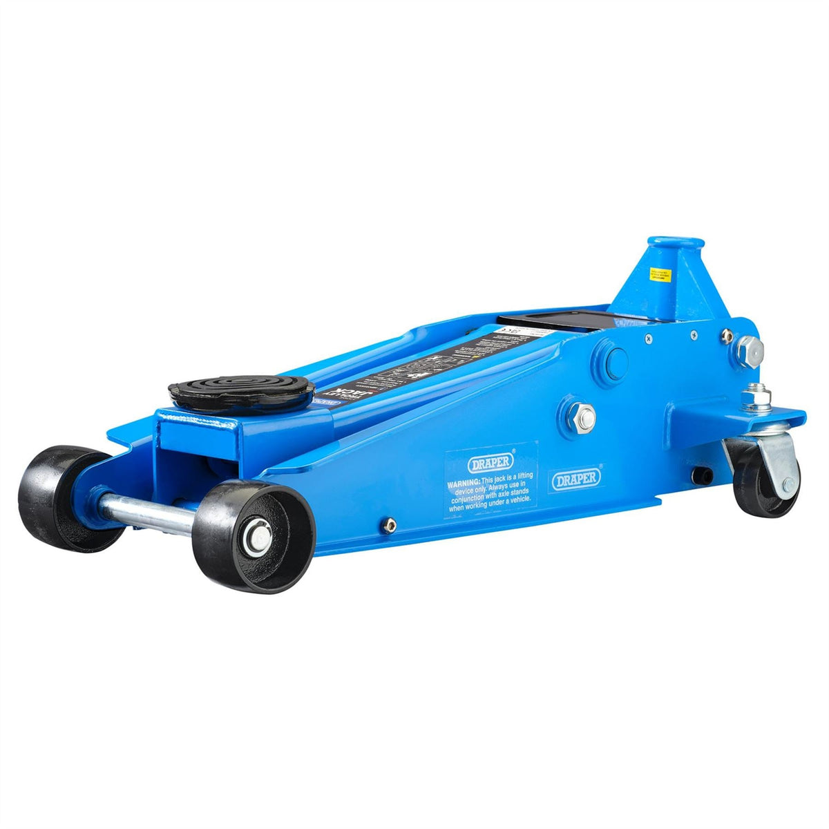 Draper Heavy Duty Trolley Jack with Twin Pistons 3 Tonne 16407  White Rose Tools