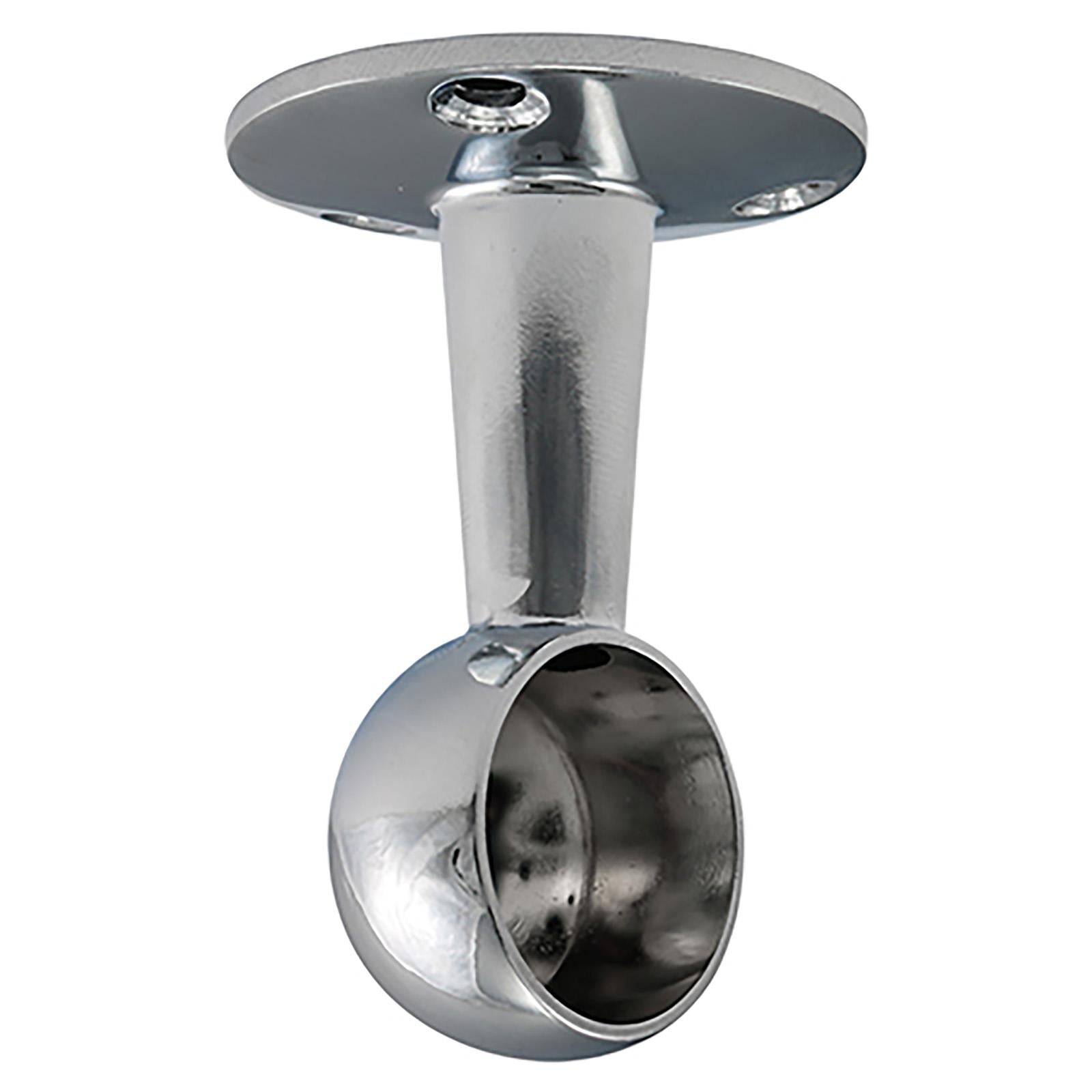 TIMCO Round Wardrobe Rail 25mm Diameter End Sockets Brackets Polished Chrome or White - Choose Length