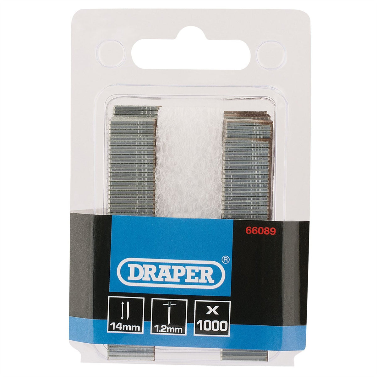 Draper I' Nails 14mm (Pack of 1000) 66089  White Rose Tools