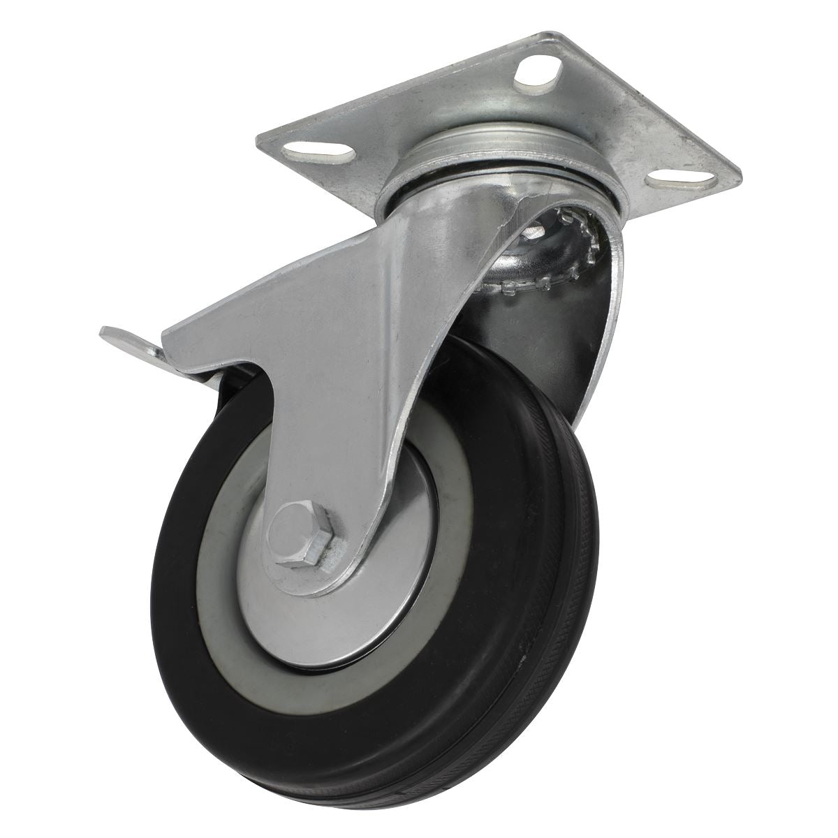 Sealey Castor Wheel Swivel Plate with Brake Ø100mm 