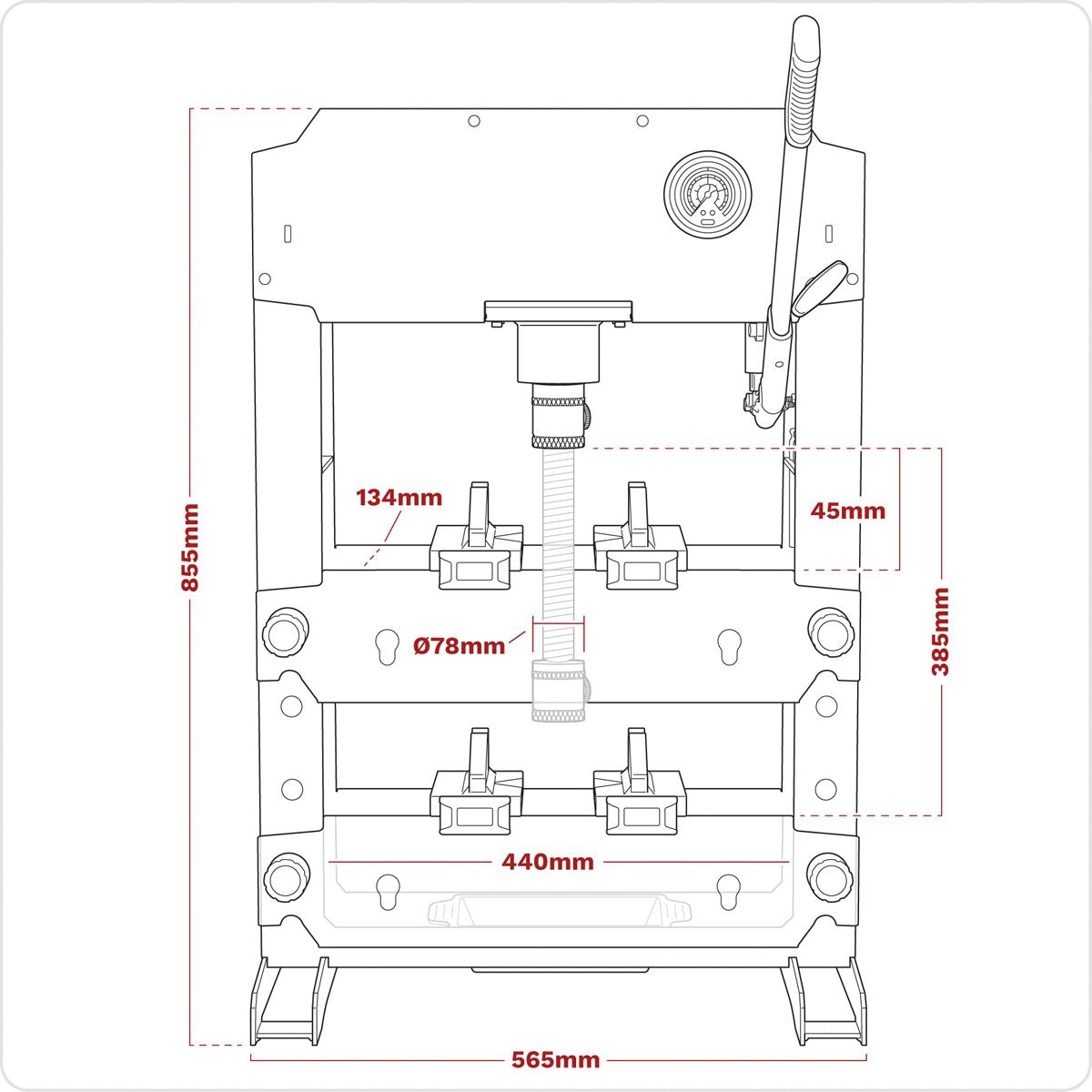 Sealey Viking Bench Type Hydraulic Press 15 Tonne 