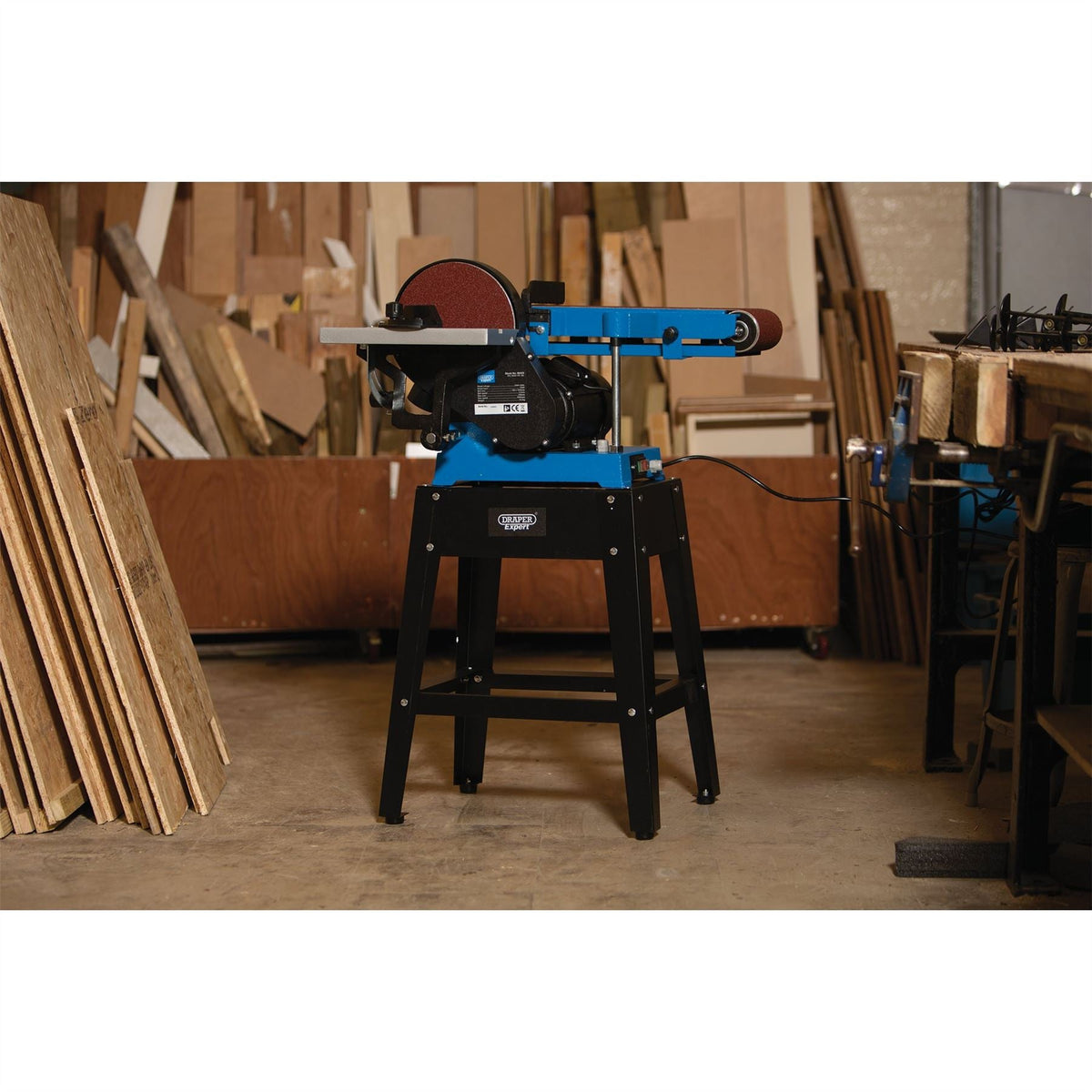 Draper Expert 230V Belt and Disc Sander With Tool Stand 150mm 750W 98423  White Rose Tools