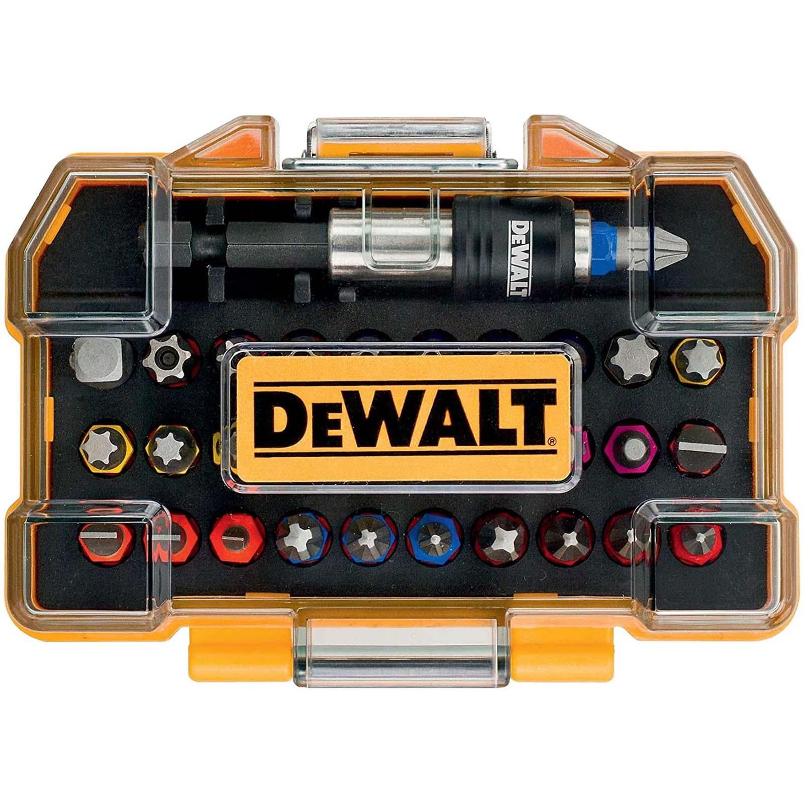 DeWalt Screwdriver Bit Set Colour Coded Magnetic Bit Holer Pozi Phillips Slotted Trx