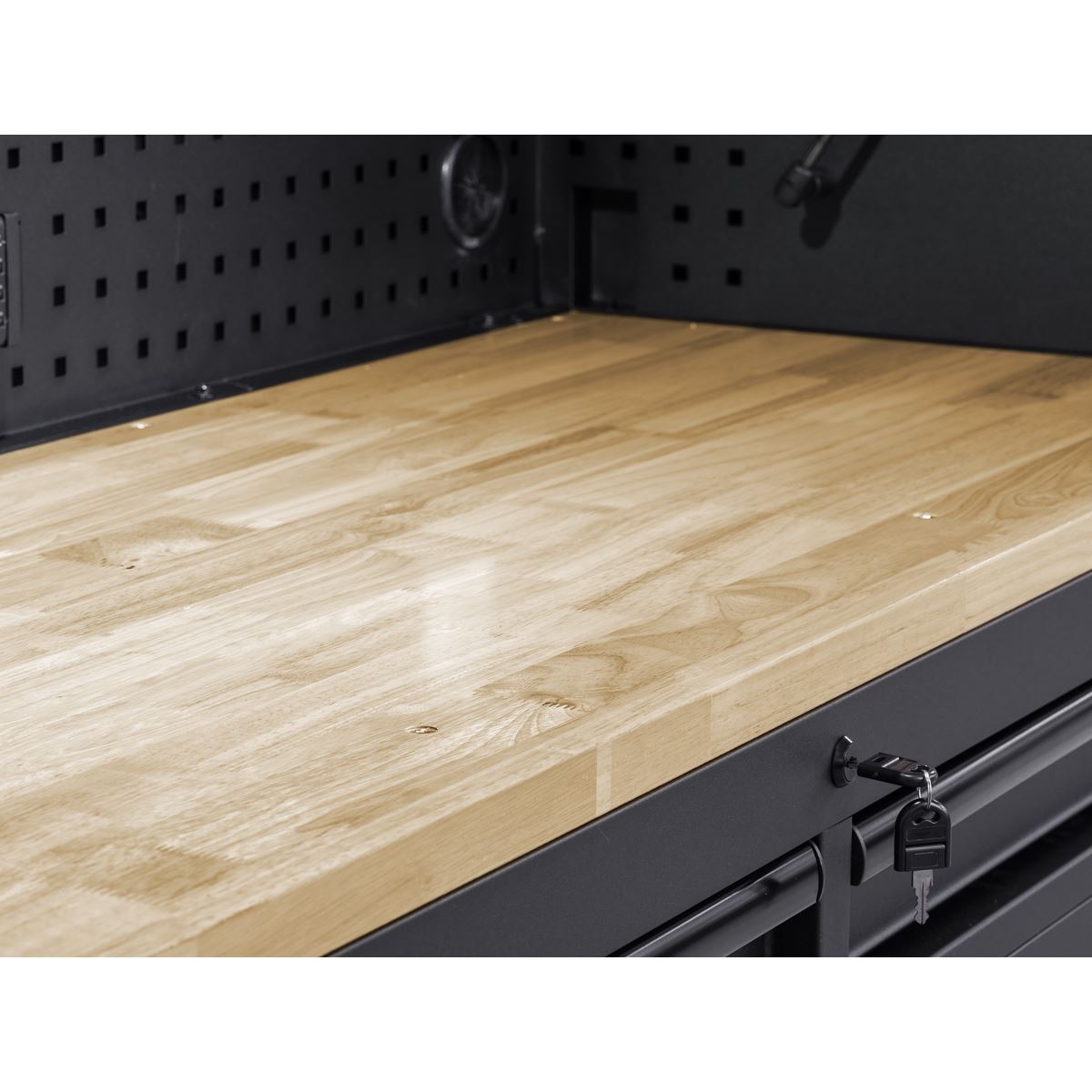 Sealey Superline Pro Superline PRO® Black Edition Mobile Trolley with Wooden Worktop 15 Drawer 1549mm