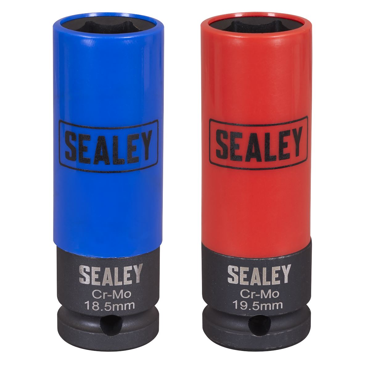 Sealey Alloy Wheel Impact Socket Set 1/2"Sq Drive 2pc  White Rose Tools