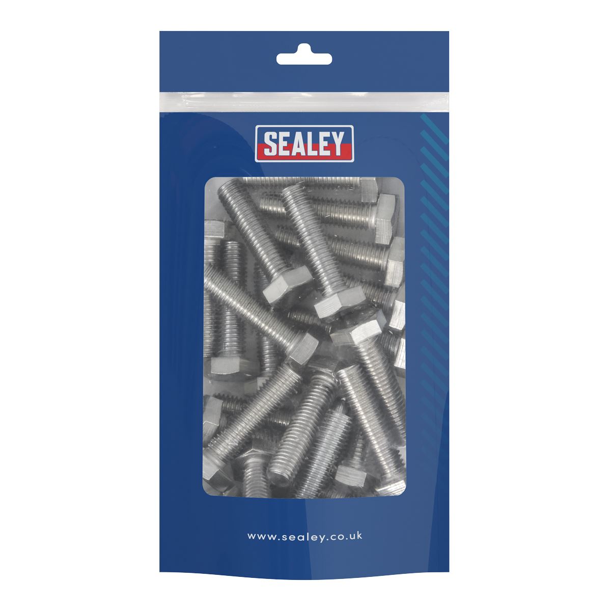 Sealey Stainless Steel Hex Head Set Screw DIN 933 - M10 X 40 A2 - Pack of 25