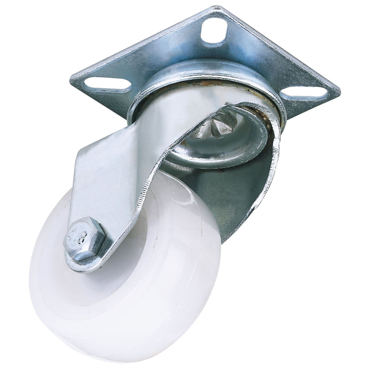 Draper Swivel Plate Fixing Nylon Wheel 50mm Diameter S.W.L. 50kg 65492  White Rose Tools