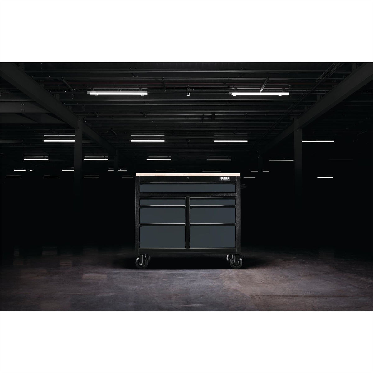 BUNKER 7 Drawer Workbench Roller Tool Cabinet 41" Grey 27207  White Rose Tools
