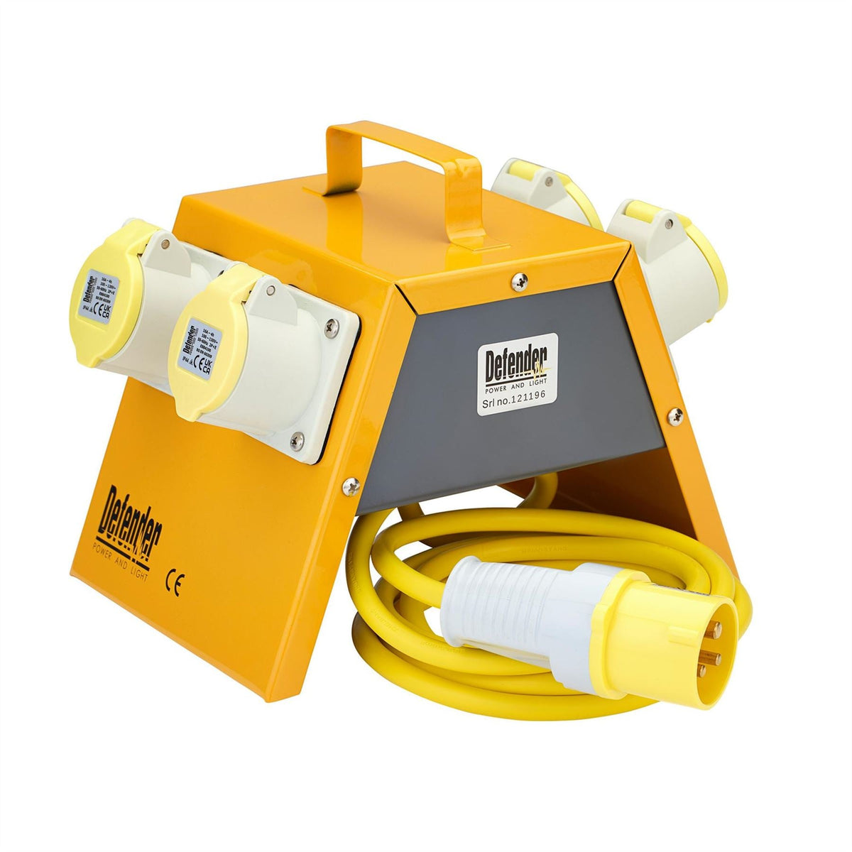 Defender E13104 110V Splitter Box 4 x 16A 35847  White Rose Tools