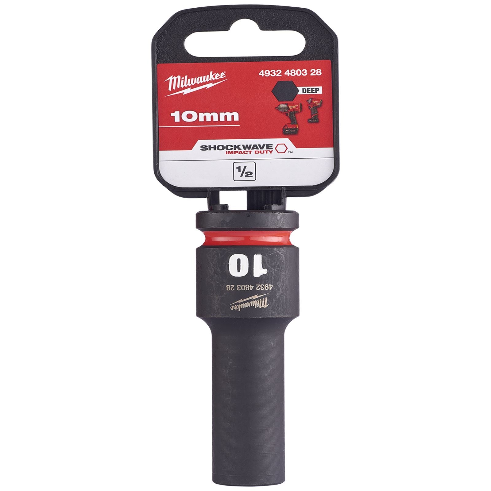 Milwaukee Impact Sockets Deep 1/2" Drive 8-36mm SHOCKWAVE Impact Duty 