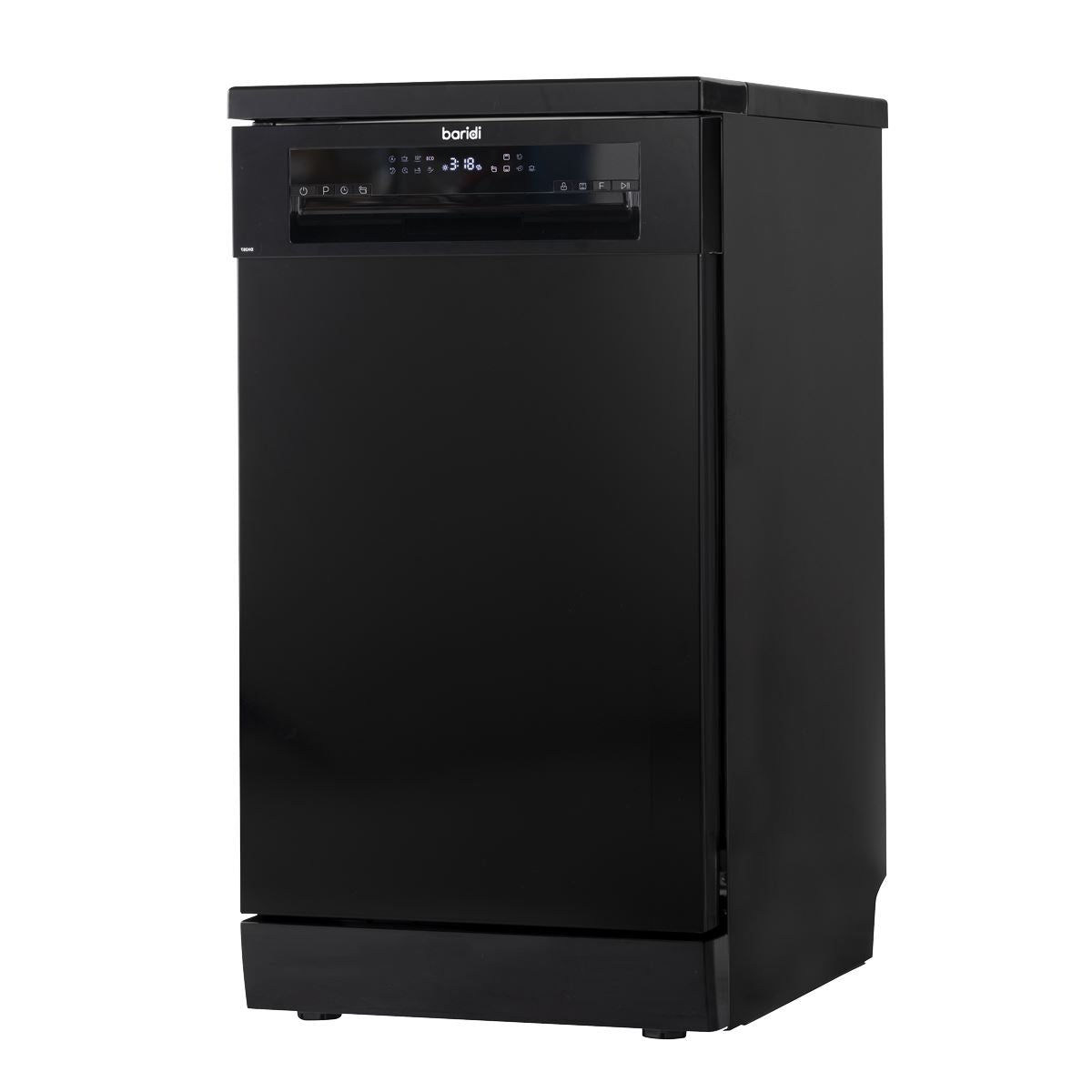 Baridi Slimline Freestanding Dishwasher 45cm Wide 10 Place Settings - Black