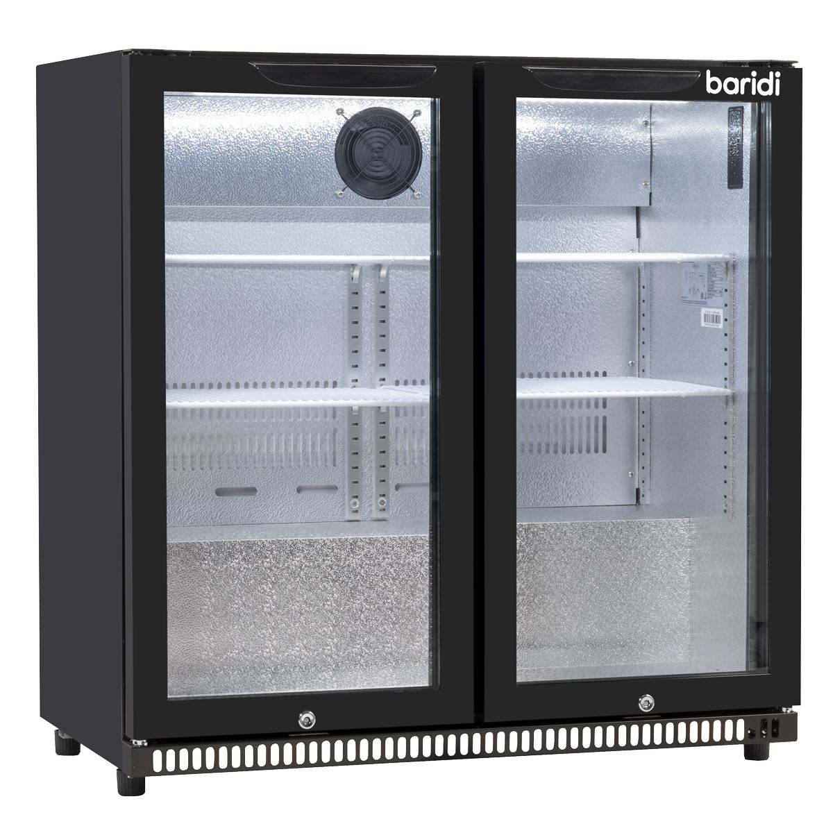 Baridi Hinged Double Door, Back Bar Drinks Fridge/Cooler, 190L Capacity  White Rose Tools