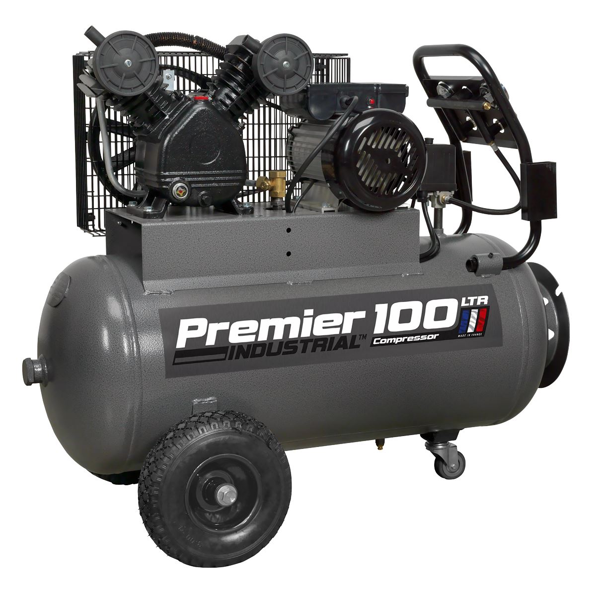 Sealey Premier Industrial Premier 100L Belt Drive Air Compressor with Front Control Panel 3hp