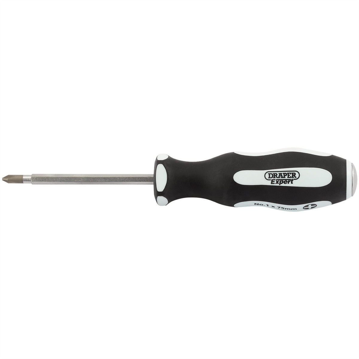 Draper Expert 'Pound Thru' Cross Slot Soft Grip Screwdriver No.1 x 75mm 35210  White Rose Tools