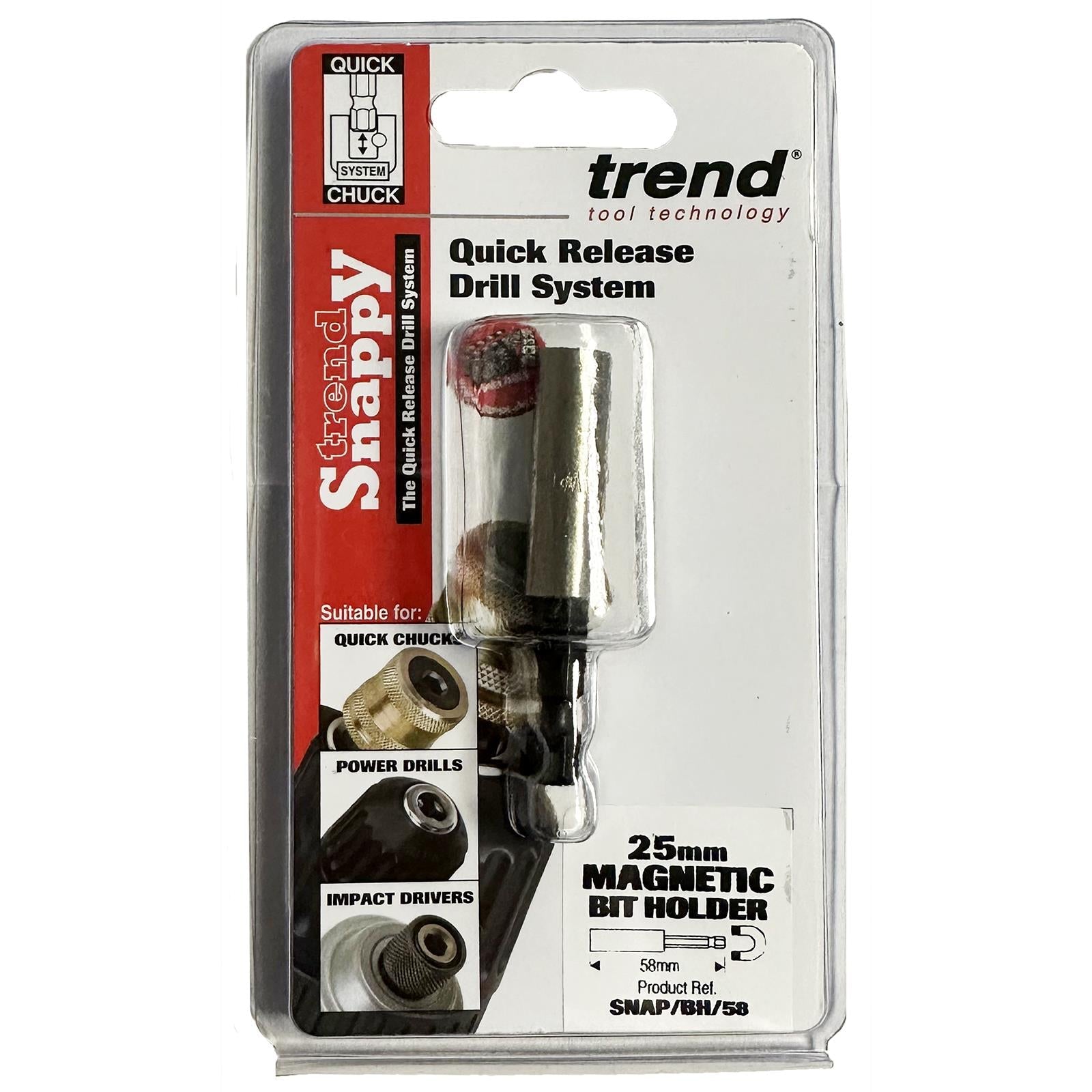Trend Snappy 25mm Bit Holder 58mm  SNAP/BH/58 