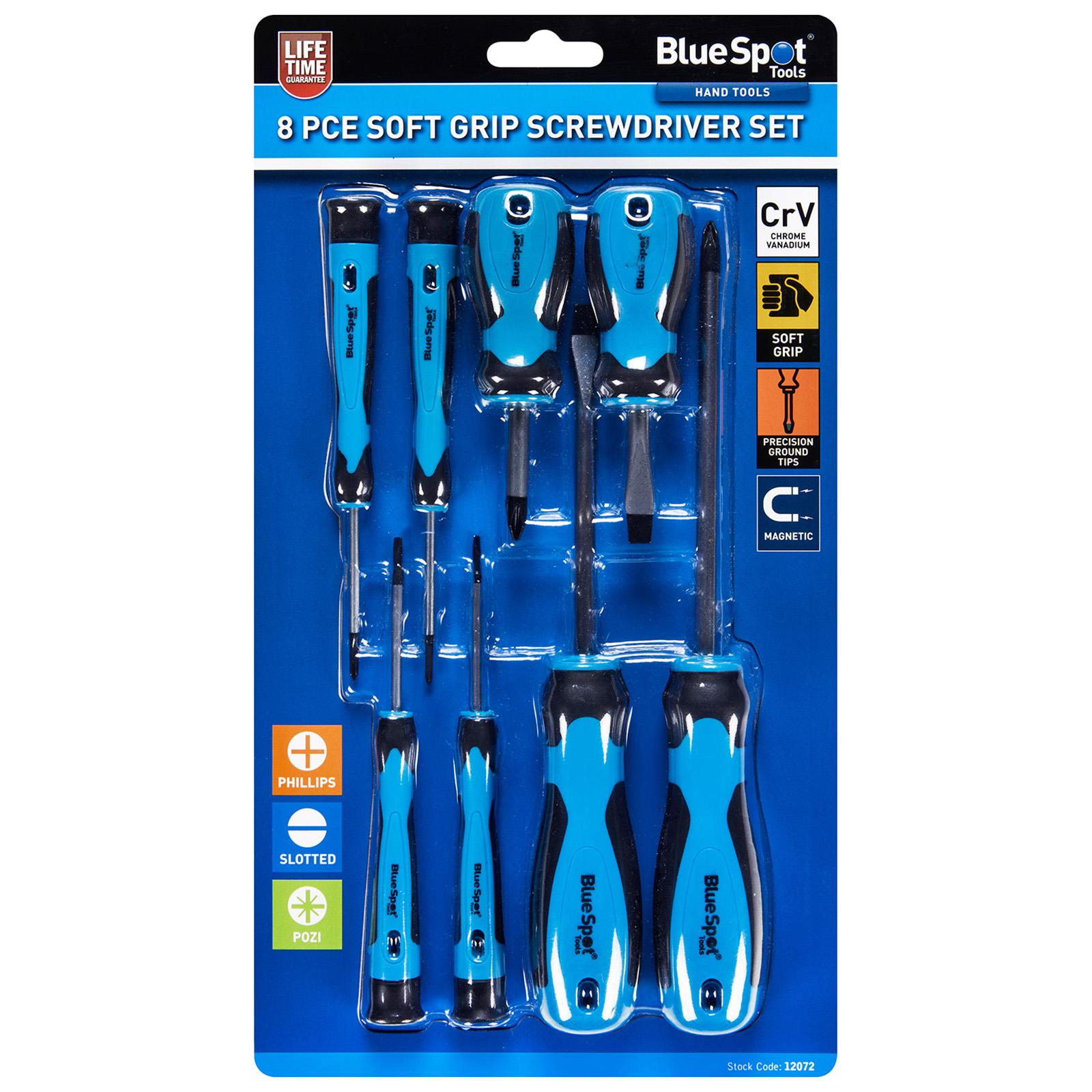 BlueSpot Soft Grip Screwdriver Set 8 Piece