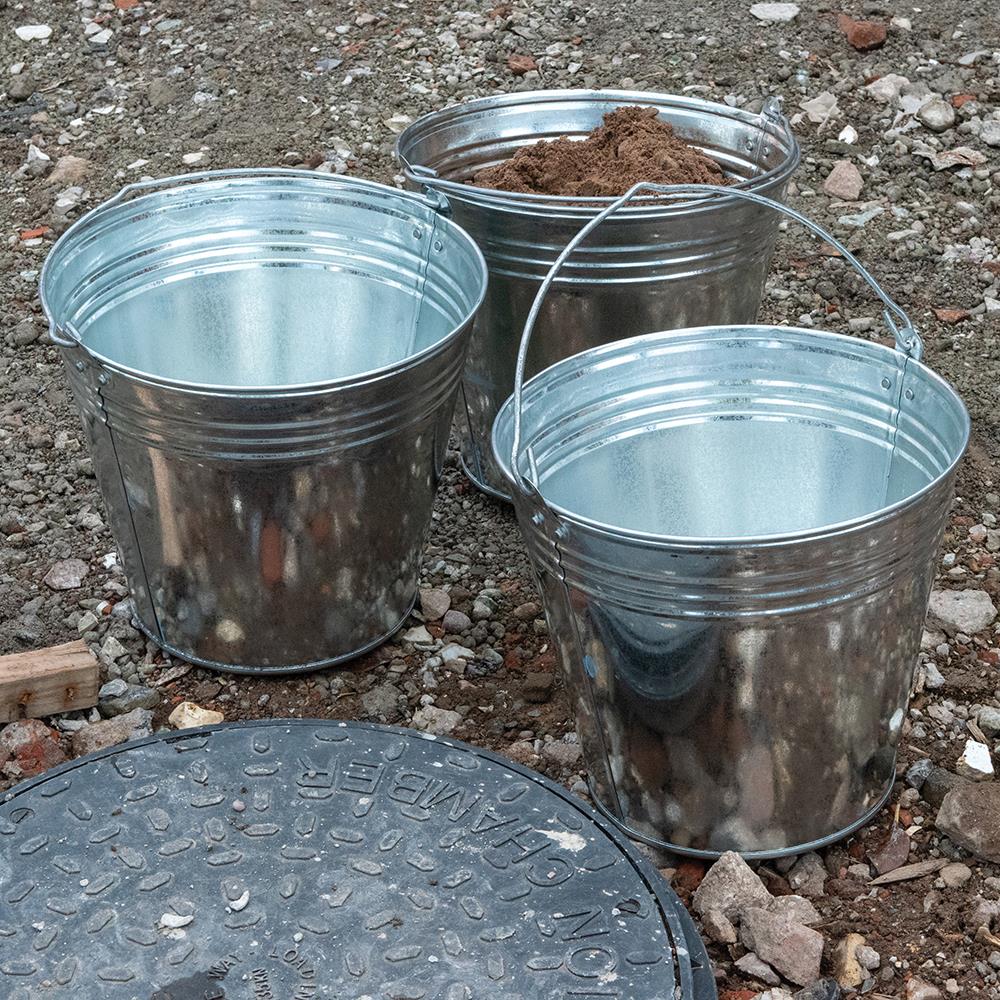 Silverline Galvanised Bucket 3pk 14Ltr 907044