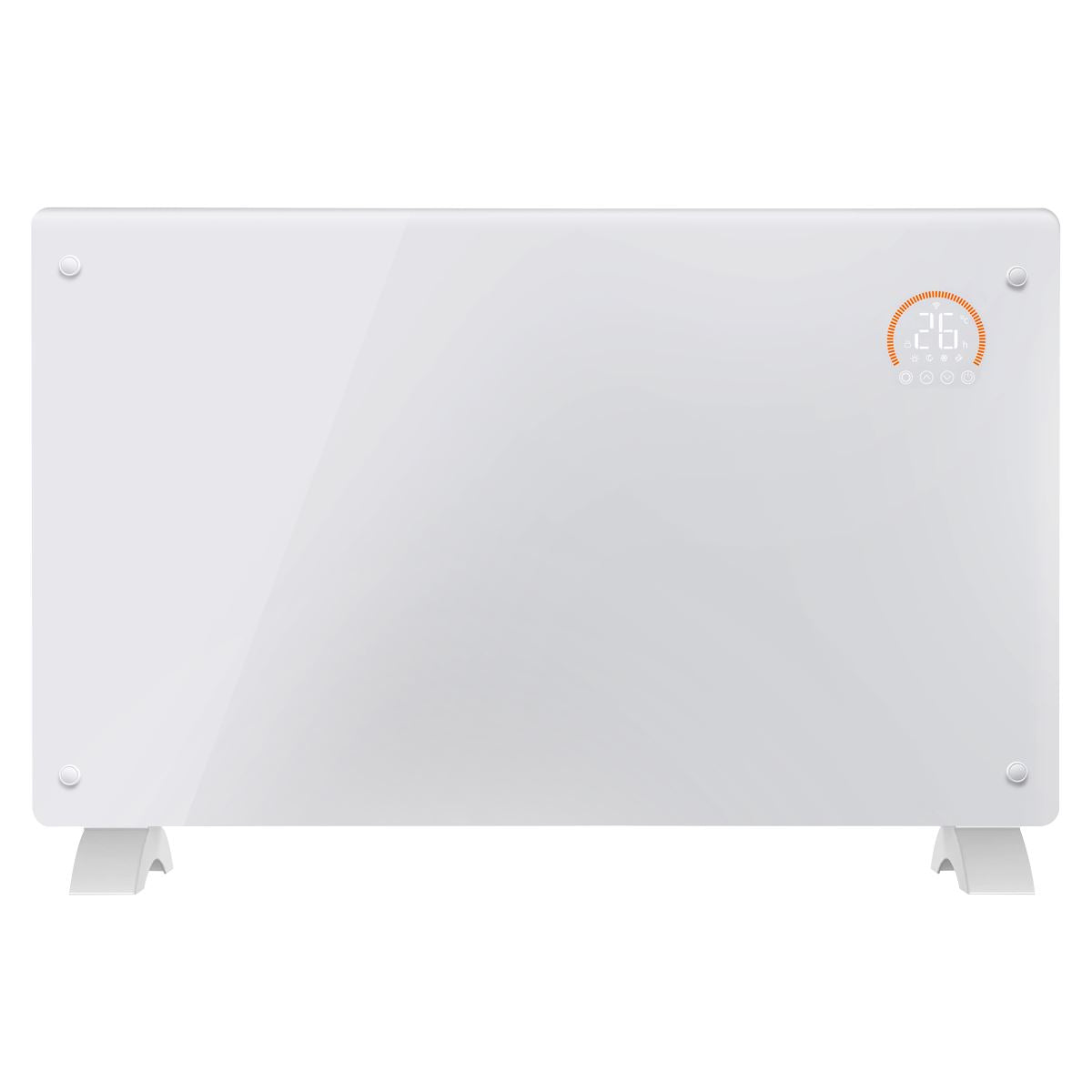 Baridi Electric Glass Panel Heater, 2000W, Thermostat Controlled 24Hr 7 Day Timer, Wi-Fi Enabled, Remote Control, White